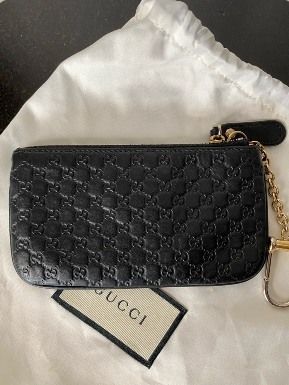 Gucci MicroGuccissima Black Quilted GG Mini Coin/Key with Gold Hardware - Picture 4 of 17